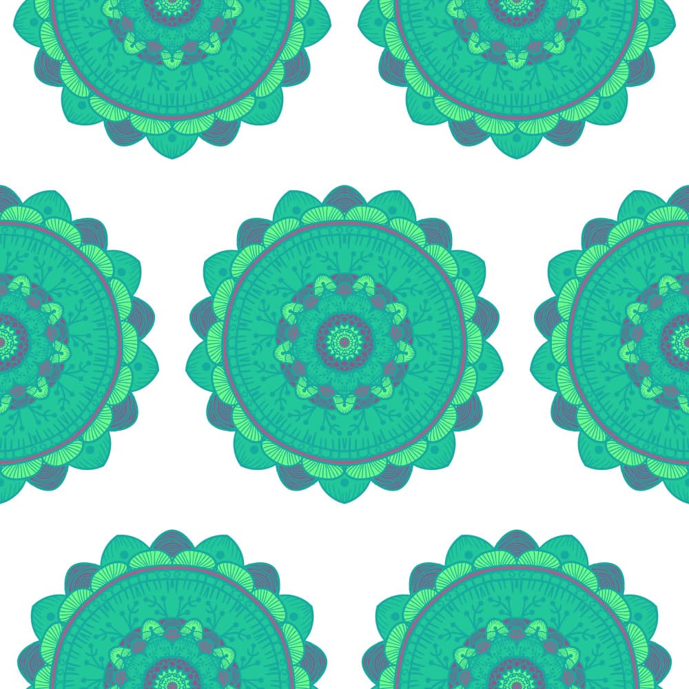 Vibrant Teal Mandalas by Marika Barsrsind — canvas wall art