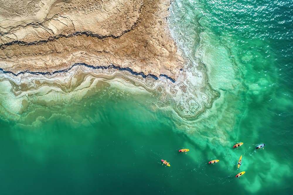 Dead Sea Kayaking View by Ido Meirovich — canvas wall art