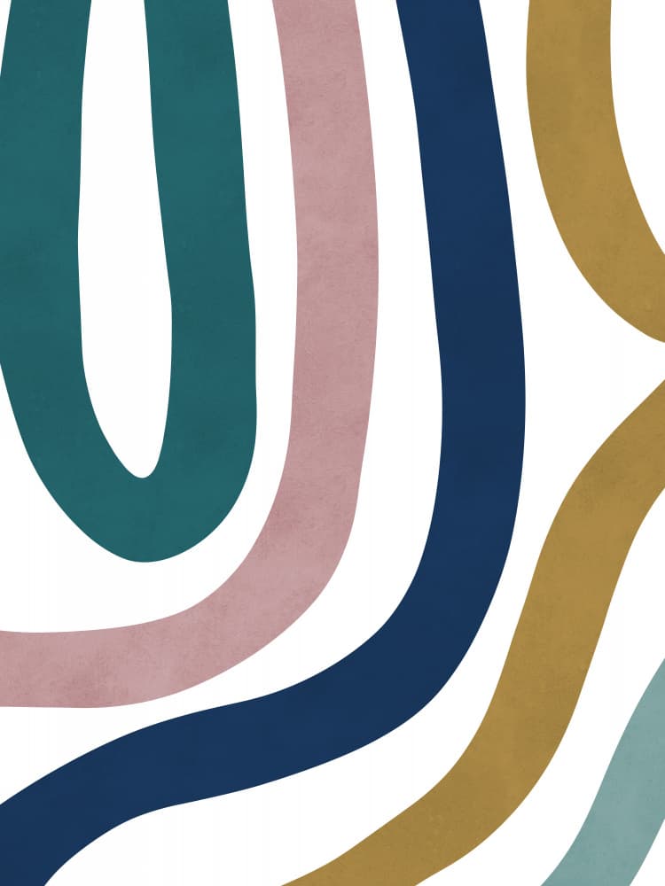 Colorful Flowing Lines by Vitor Costa — canvas wall art