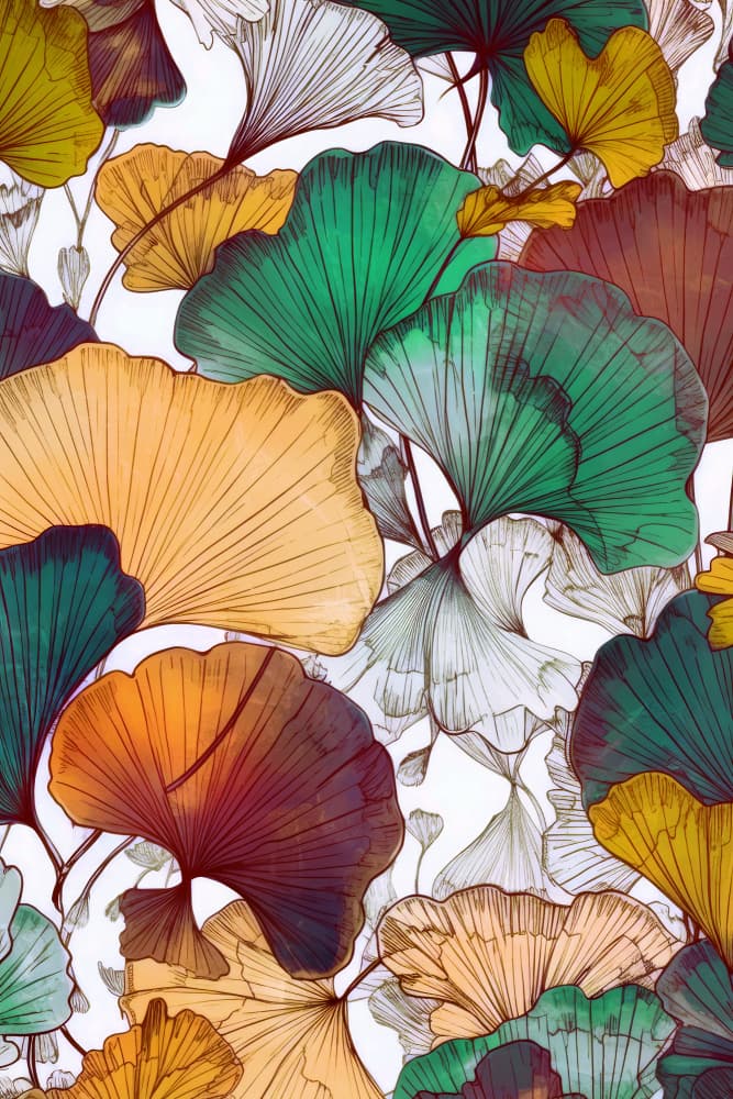 Vibrant Ginkgo Foliage by Justyna Jaszke — canvas wall art