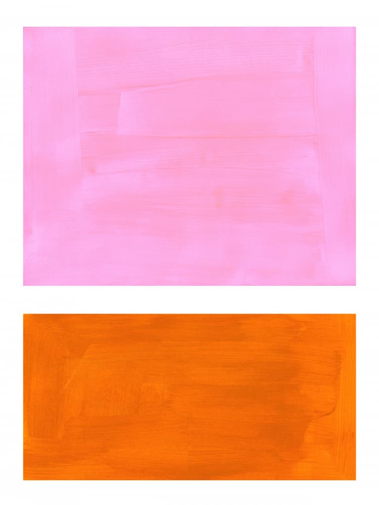 Vibrant Pink Orange Blocks by Ejaaz Haniff — canvas wall art
