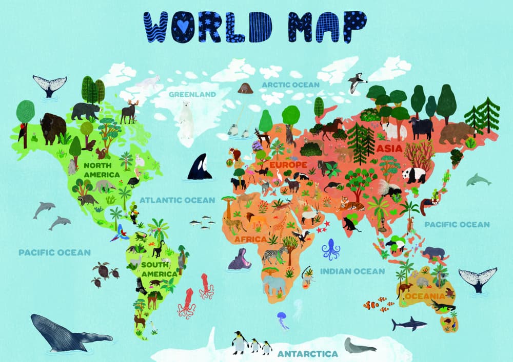World map for kids