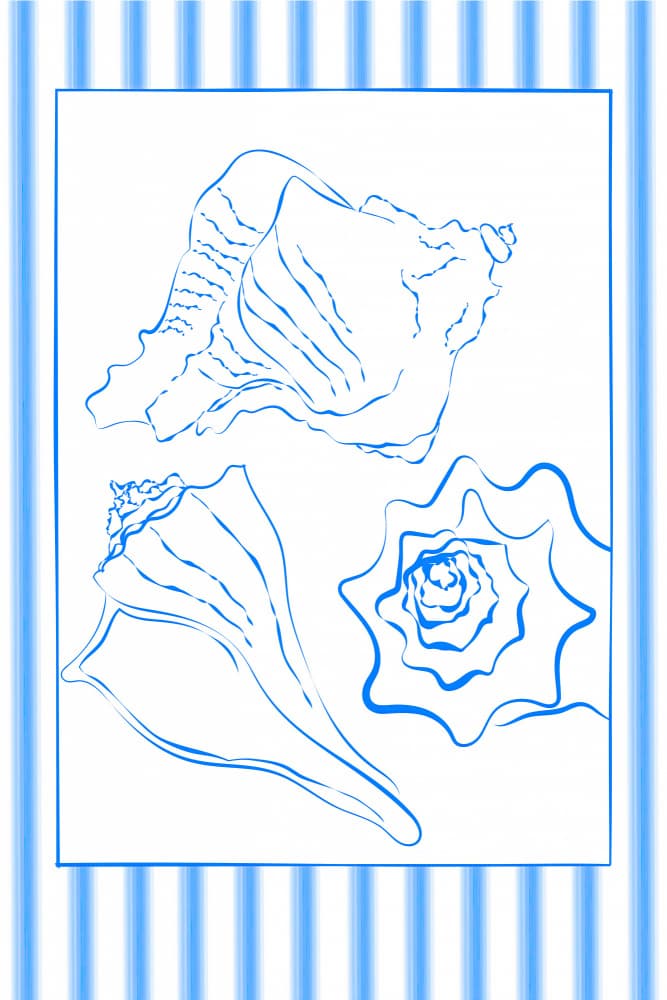 Blueseashellsno02 by Treechild — canvas wall art
