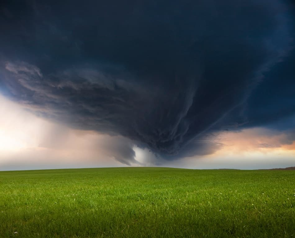 Tornado Over Green Field by Nicolas Schumacher — canvas wall art