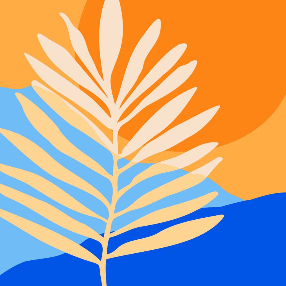 Tropical Beach Sunset.png by Kristian Gallagher — canvas wall art