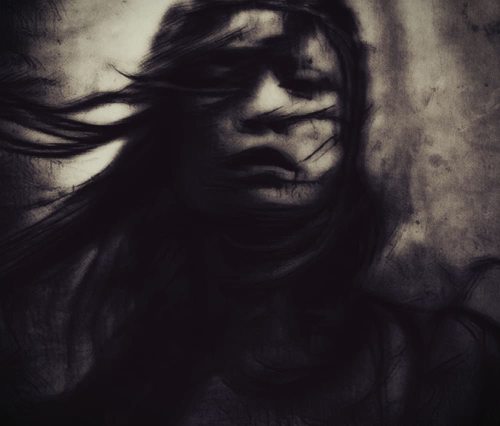 Dark Flowing Hair Portrait by Dalibor Davidovic — canvas wall art