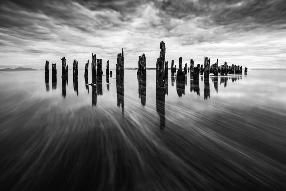 Dark Water Pilings by Li Ying — canvas wall art