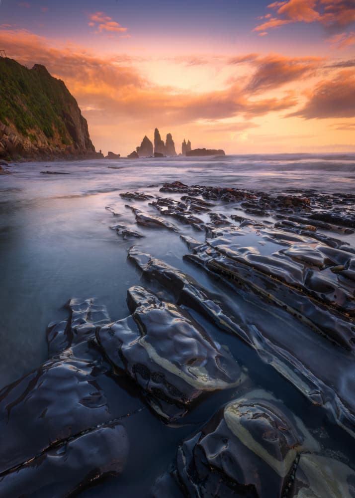 Sunset Sea Stacks by Jianping Yang — canvas wall art
