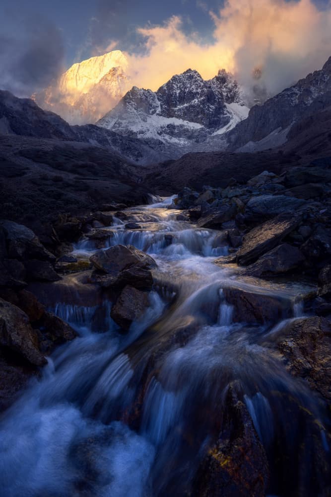Majestic Mountain Sunrise by Damon Hao — canvas wall art