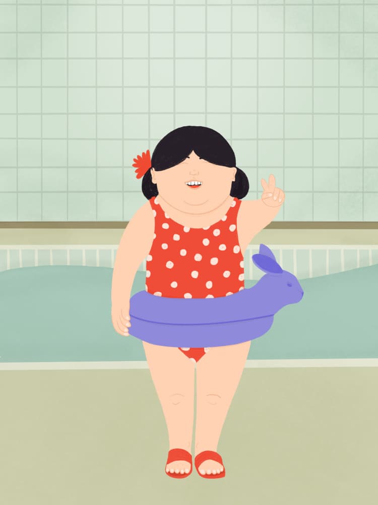 Swimming Lessons by Jota de jai — canvas wall art