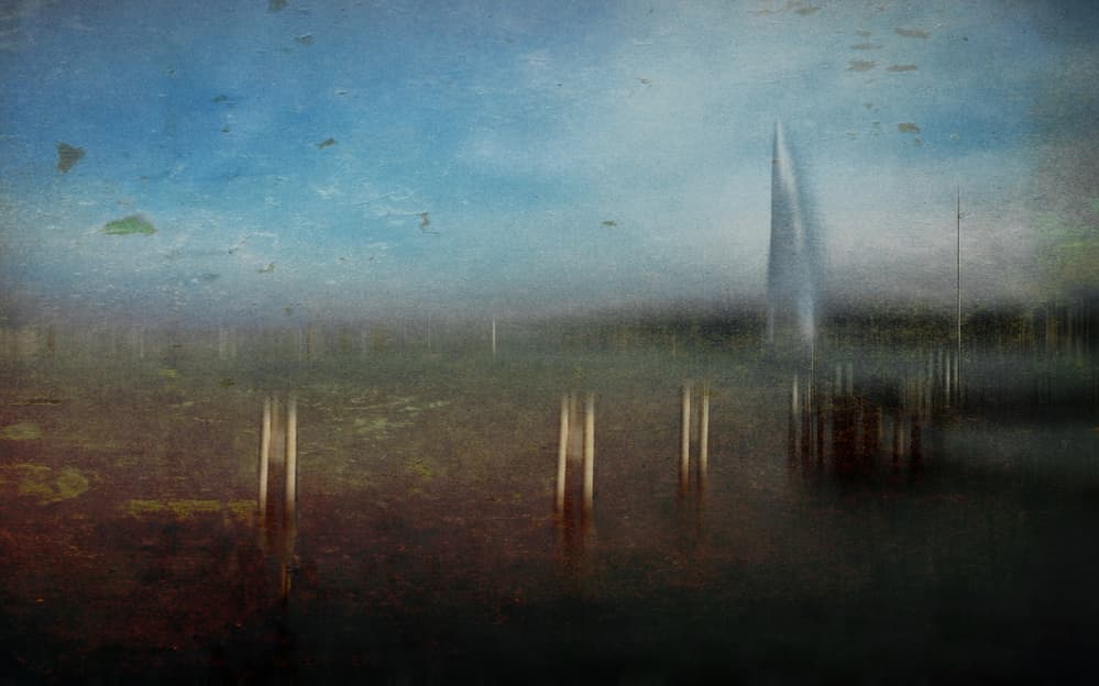 Misty Water Abstract by Orkidea W. — canvas wall art
