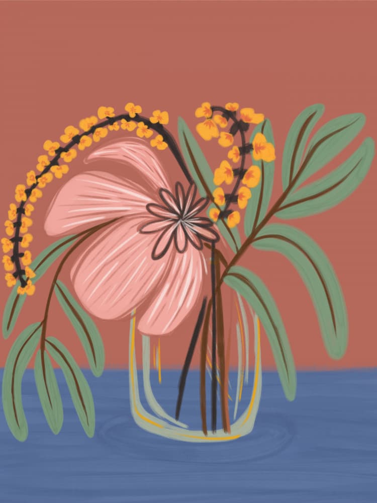 Blush Botanical Vase by Nikita Jariwala — canvas wall art