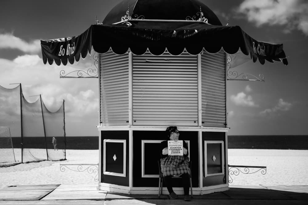 Quiet Beach Kiosk by Jure Kravanja — canvas wall art