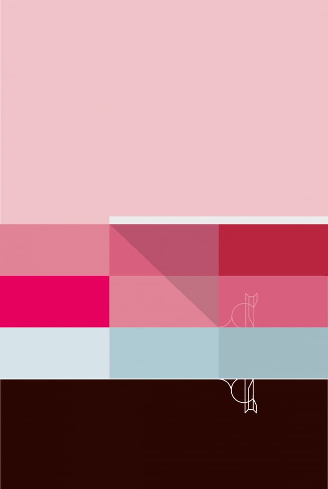 Pink Geometric Cat by Rafa Mateo — canvas wall art