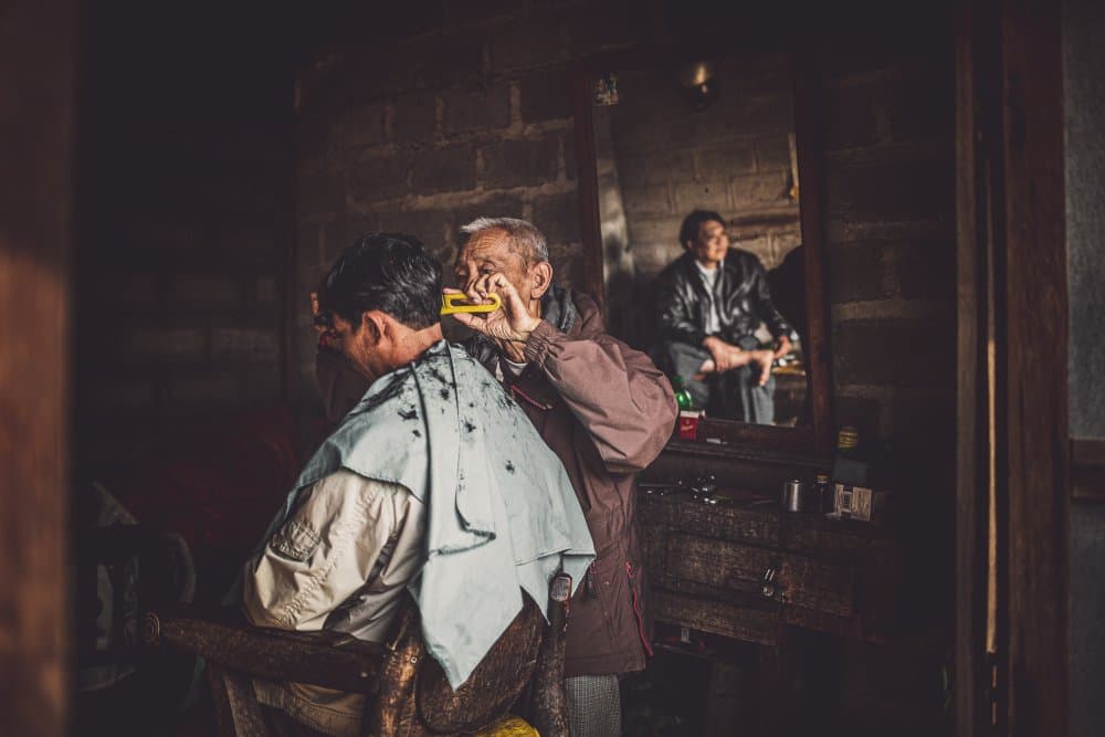 Traditional Barbershop Scene by Marco Tagliarino — canvas wall art