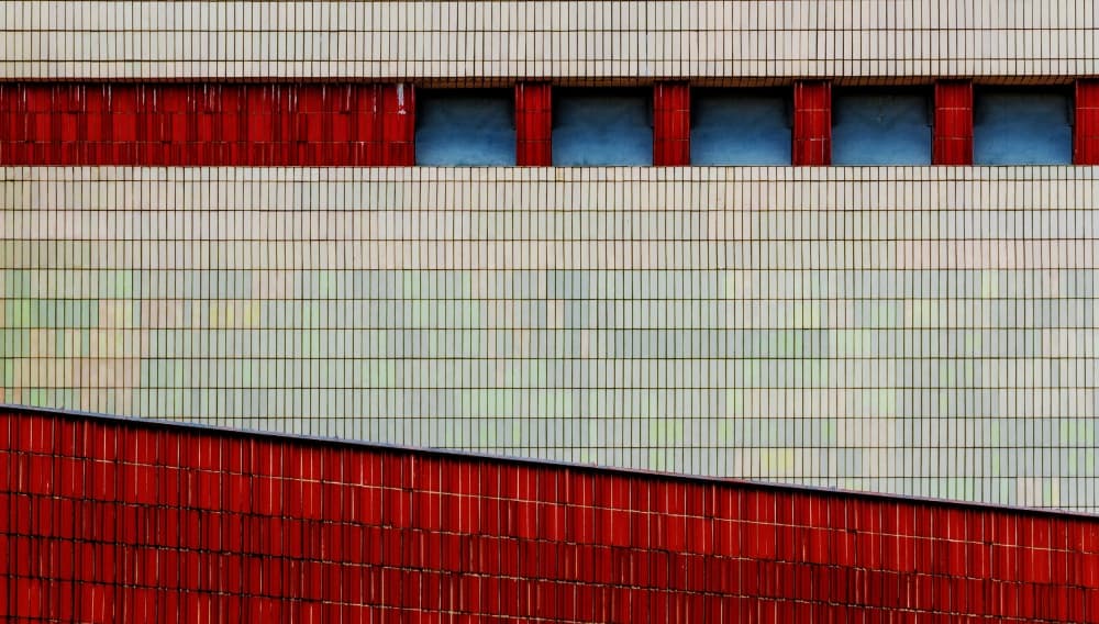 Bold Geometric Facade by Karol Važan — canvas wall art