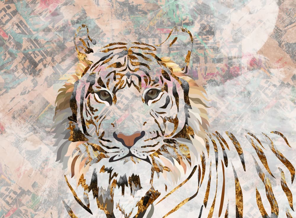 Regal Golden Tiger by Sarah Manovski — canvas wall art