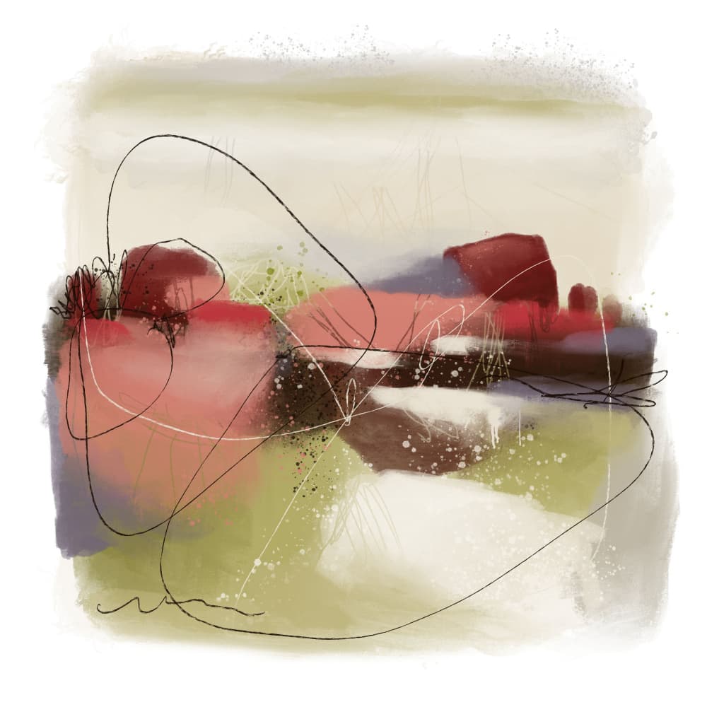 Earthy Abstract Landscape by MANSI SAXENA — canvas wall art