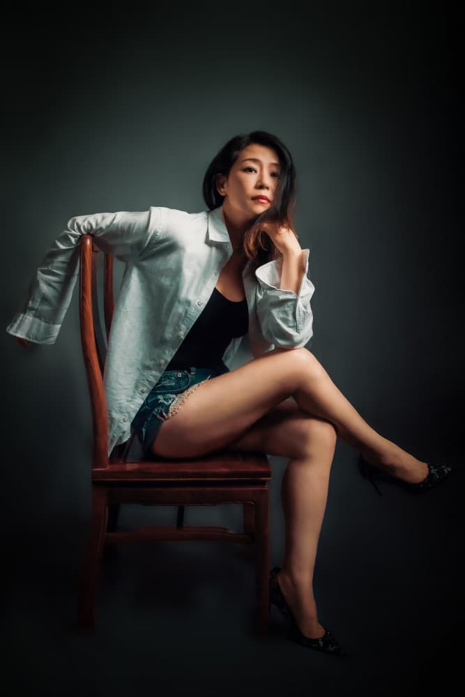 Confident Woman Portrait by Jeff Wang — canvas wall art