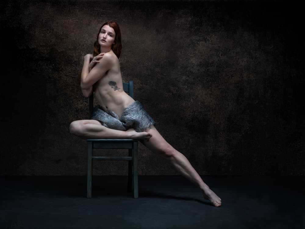 Elegant Nude Pose by Luc Stalmans — canvas wall art