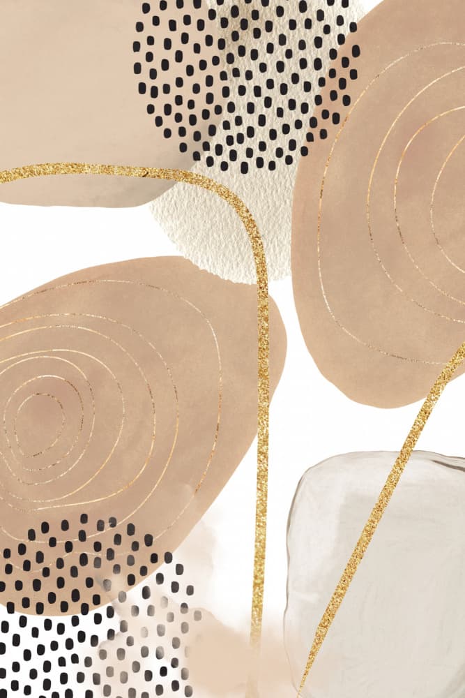 Organic Gold Abstract Shapes by Sally Ann Moss — canvas wall art