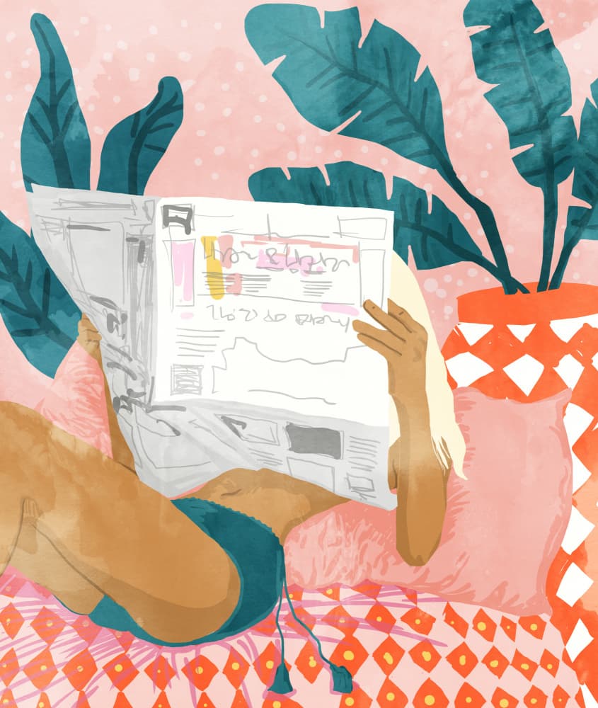 Cozy Reading Retreat by Uma Gokhale — canvas wall art