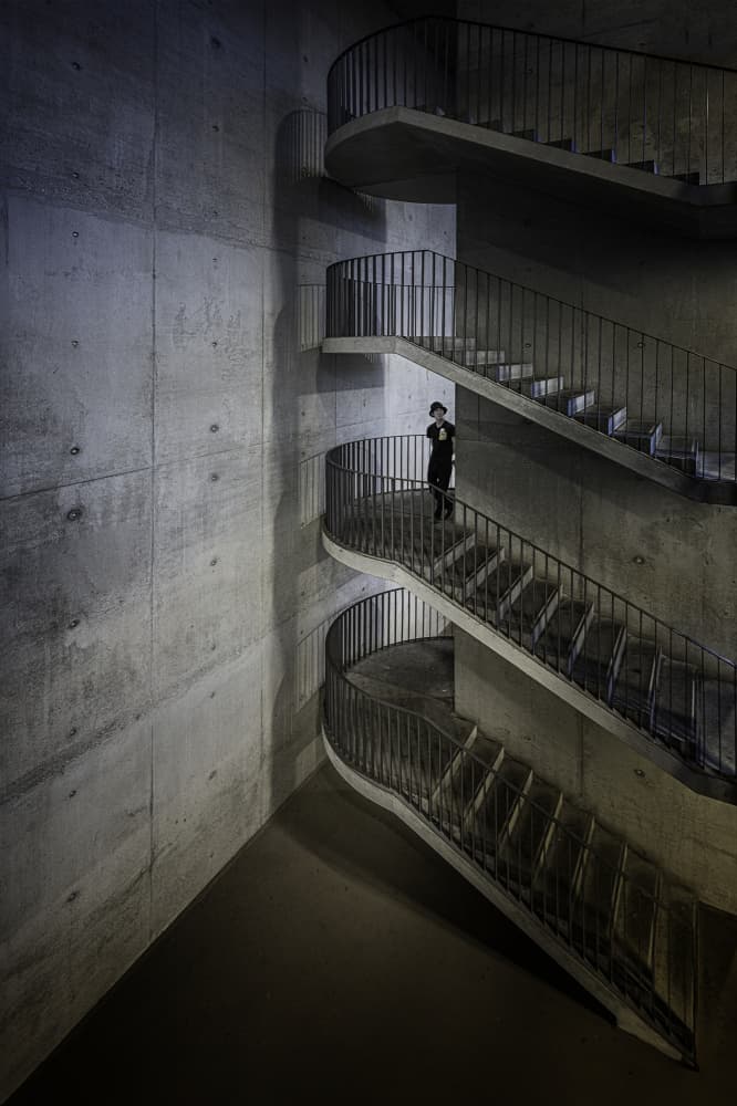Modern Concrete Staircase by fotomarion — canvas wall art