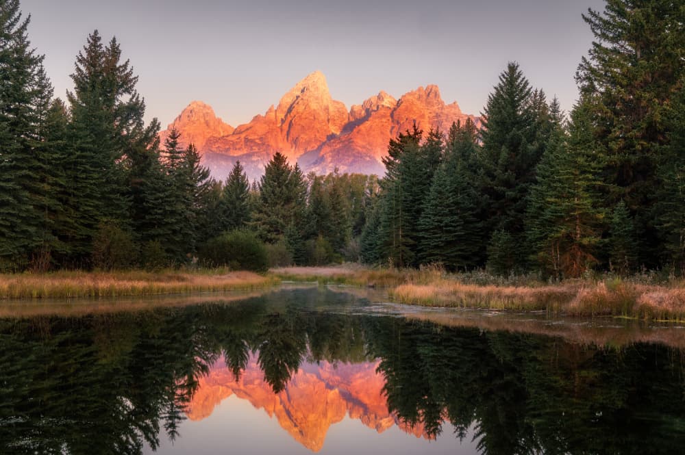 Golden Mountain Reflection by Abbas Ali Amir — canvas wall art