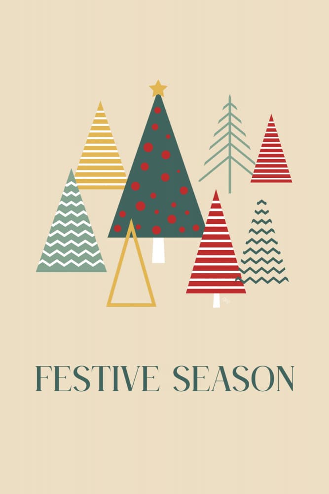 Festive Season Trees by Martina — canvas wall art