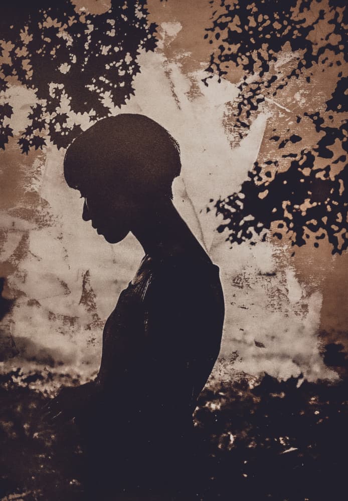 Pensive Woman Silhouette by Kurosaki Sangan — canvas wall art