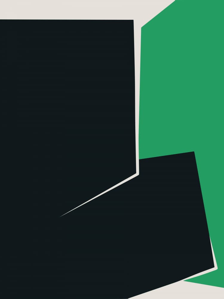 Angular Green Composition by Little Dean — canvas wall art