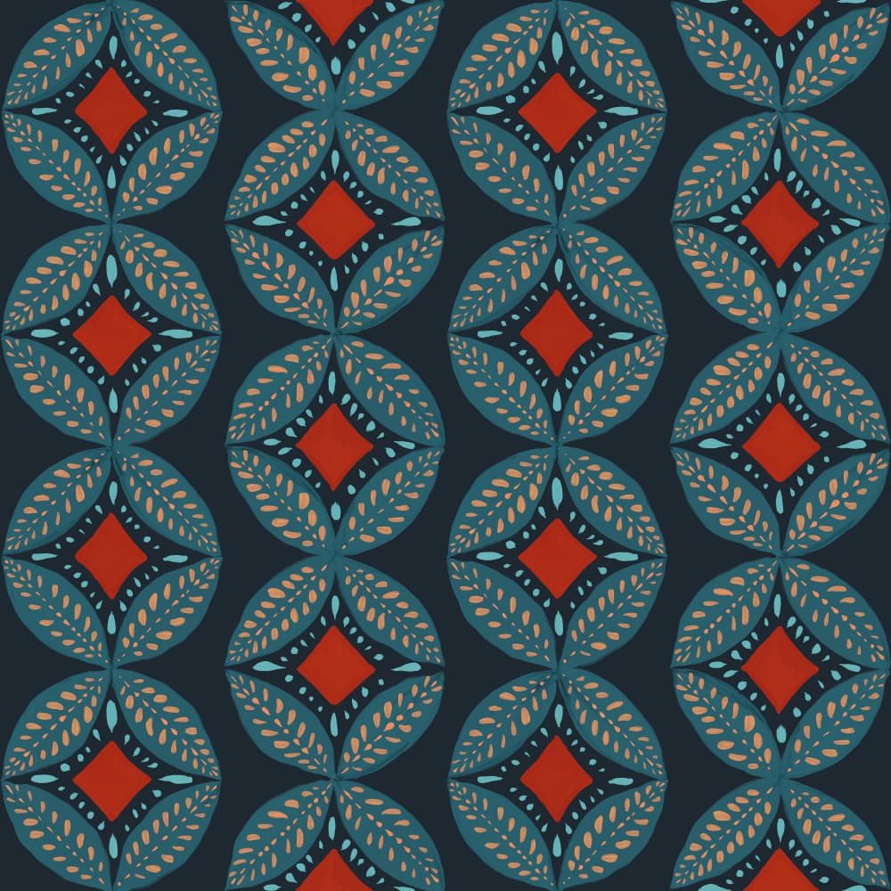 Bohemian Leaf Pattern by VOLHA RAMANCHUK — canvas wall art
