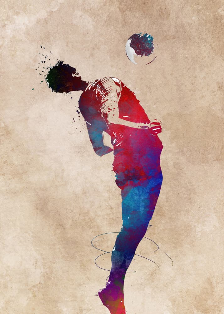 Vibrant Soccer Header by Justyna Jaszke — canvas wall art