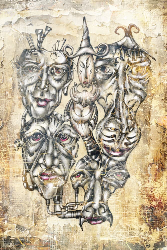 Surreal Steampunk Faces by Rafal Kulik — canvas wall art