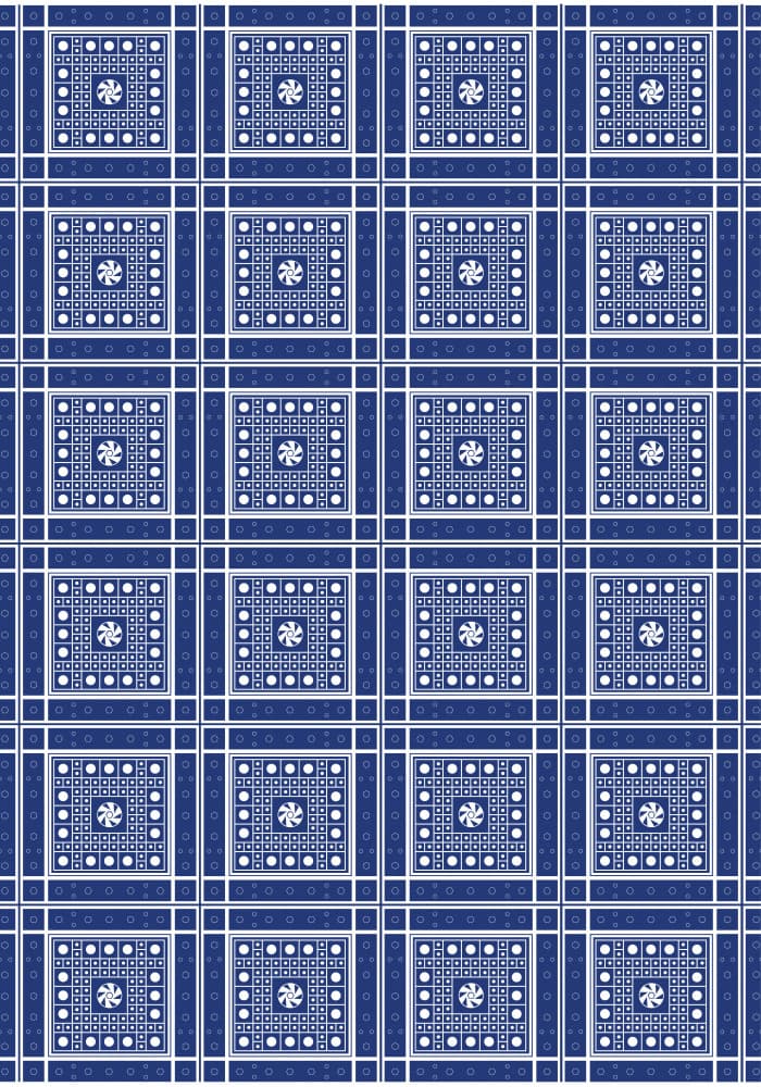 Elegant Blue Tile Pattern by zaglono — canvas wall art