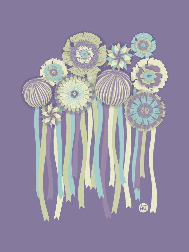 Delicate Ribbon Bouquet by Aia Ueno — canvas wall art