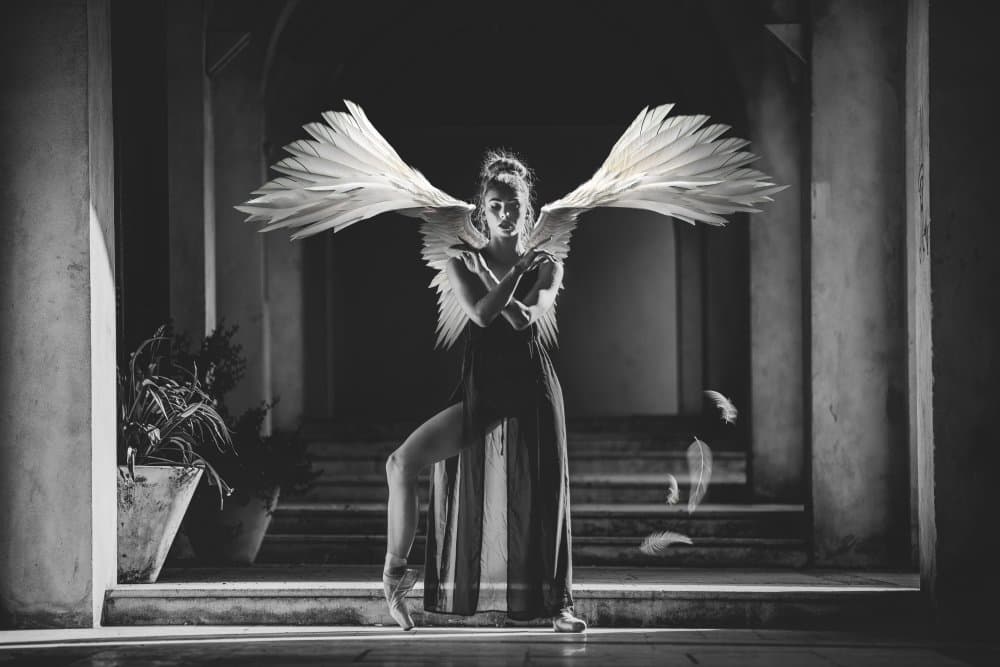 Angel Ballerina Pose by AYMAN KHRBAWE — canvas wall art