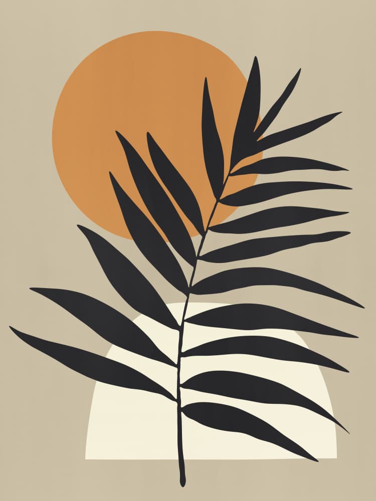 Warm Palm Silhouette by Vitor Costa — canvas wall art