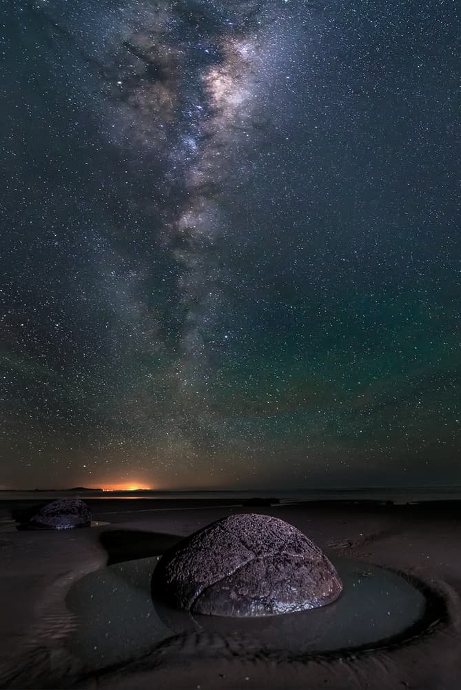 Starry Night Boulders by Hua Zhu — canvas wall art