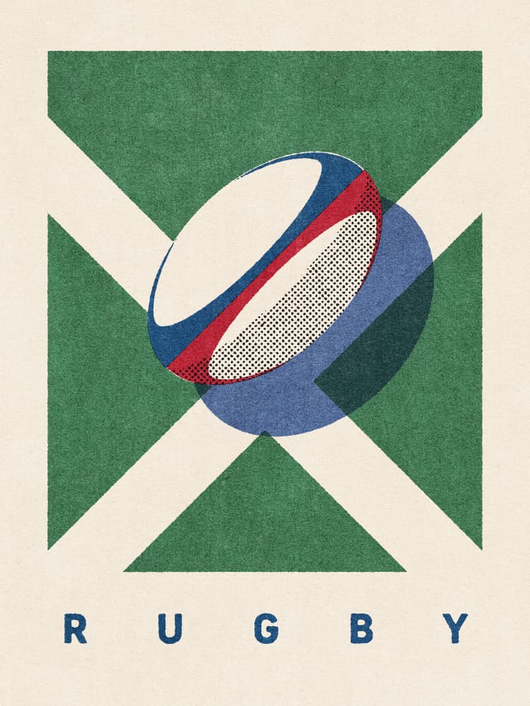 Scottish Rugby Ball by Daniel Coulmann — canvas wall art