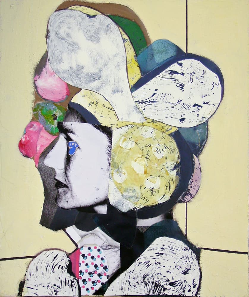Blue Tear Profile Collage by Pascal Marlin — canvas wall art