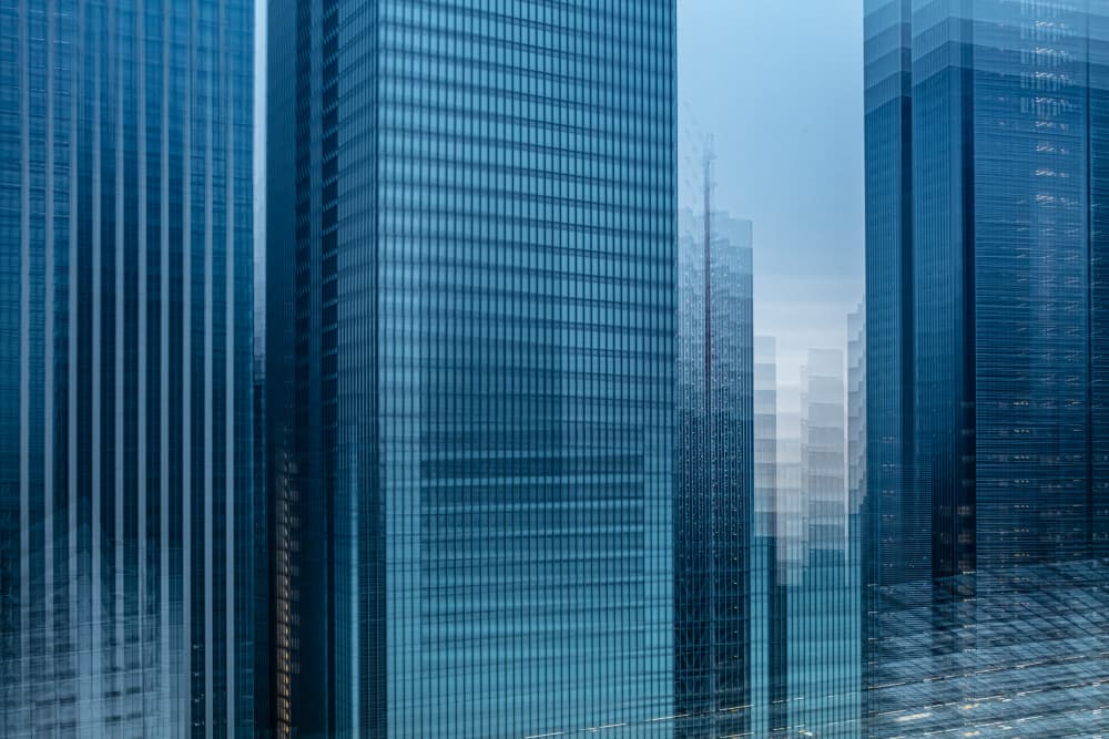 Urban Blue Architecture by Sasaki Makoto — canvas wall art