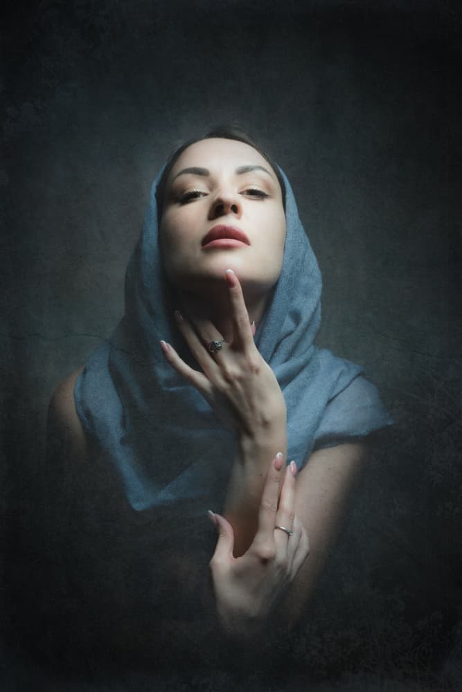 Elegant Scarf Gaze by Ruth Franke — canvas wall art
