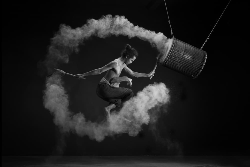 Dynamic Drummer Dust by Rini Widyantini — canvas wall art