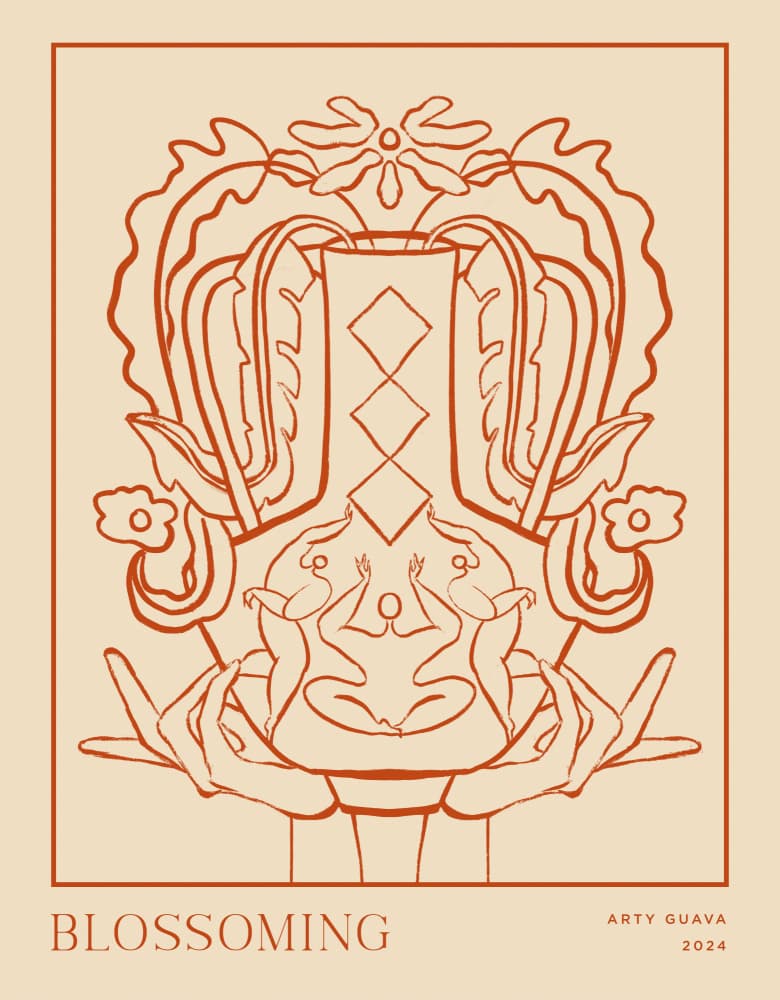 Vessel Collection : Blossom (LineArt) by Arty Guava — canvas wall art