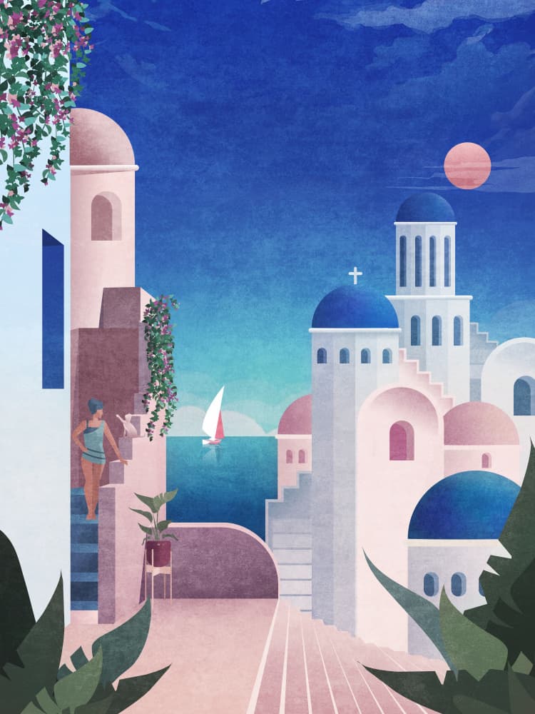 Aegean Dreamscape by Emel Tunaboylu — canvas wall art