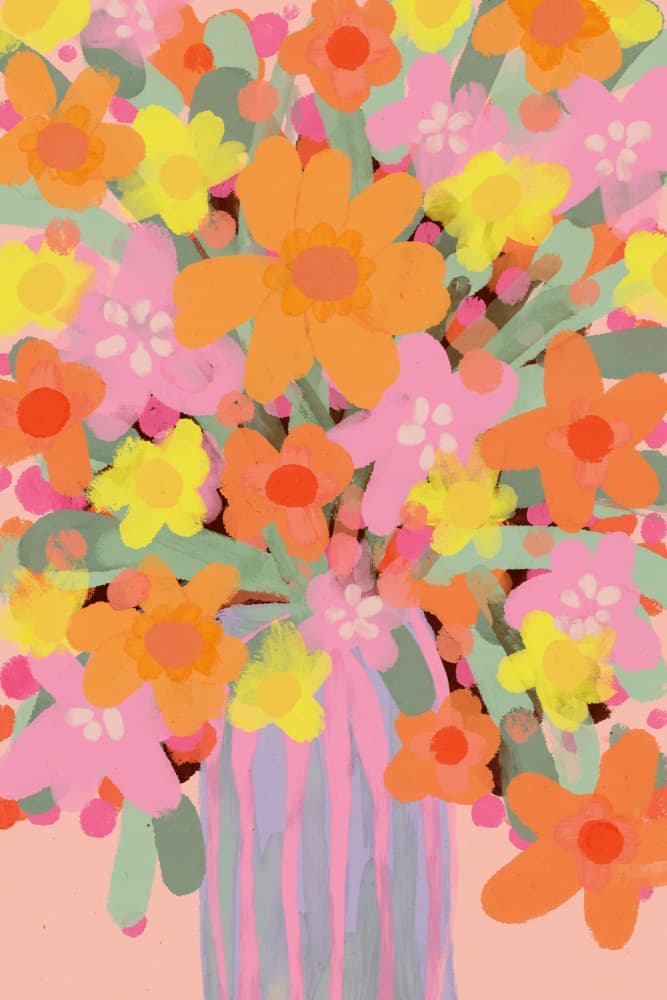 Vibrant Blossoms by Treechild — canvas wall art