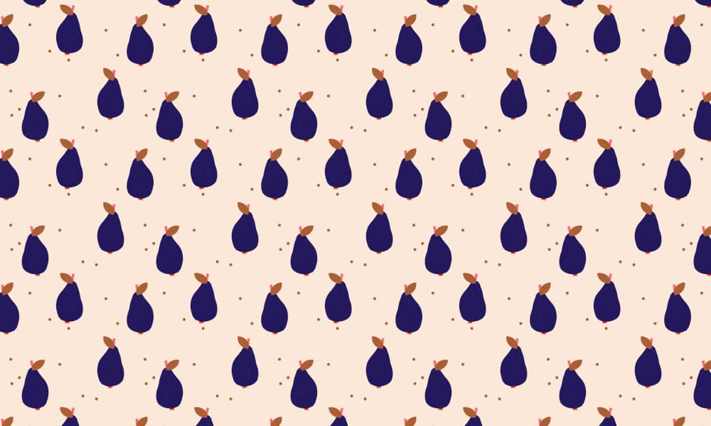 Whimsical Plum Pattern by Maren Gross — canvas wall art