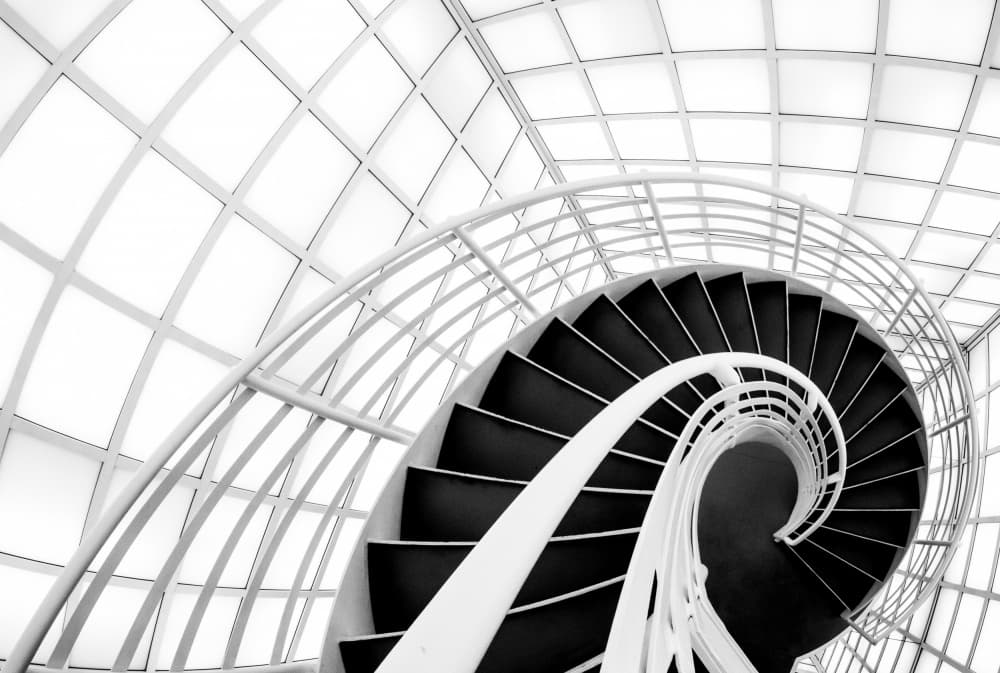 Modern Spiral Staircase by Kelemen Sándor — canvas wall art