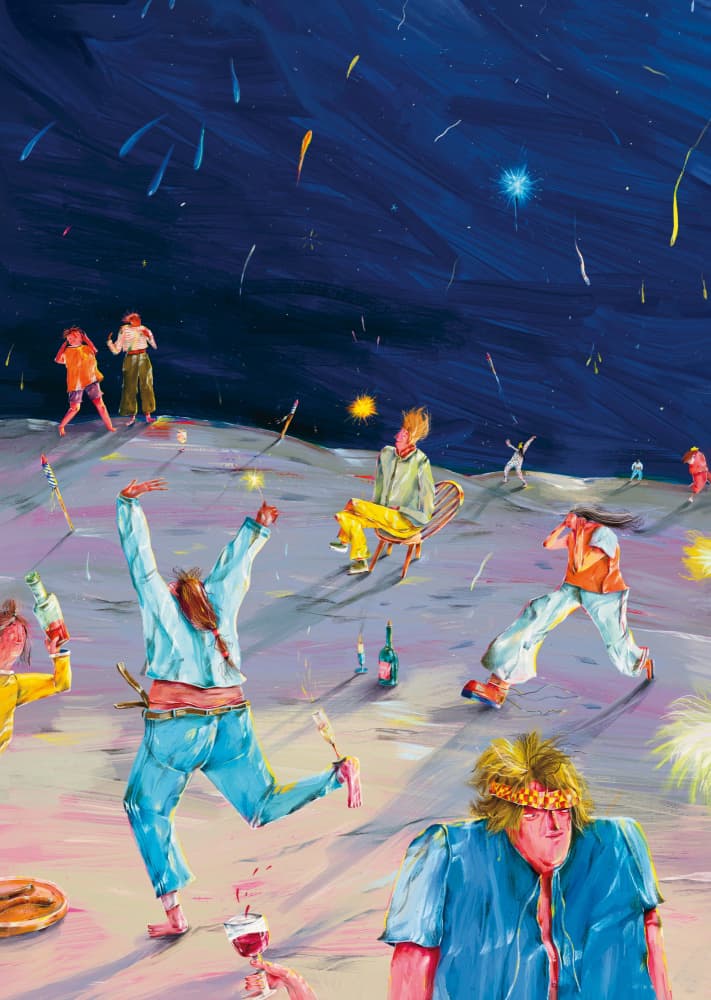 Starry Desert Party by Natascha Baumgärtner — canvas wall art